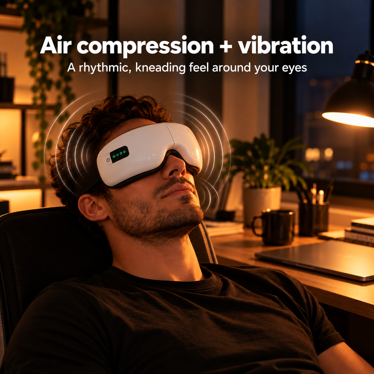 Sereneura Heated Eye Massager – Heat, Air Compression & Bluetooth Music